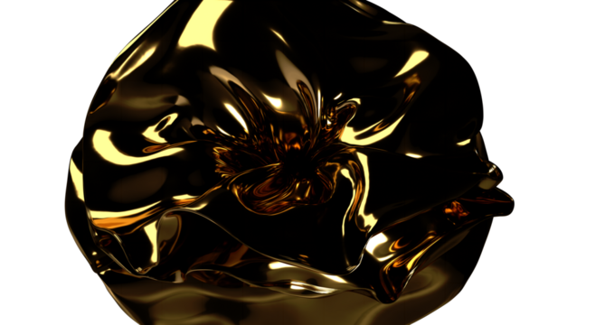 Radiant Sophistication: Abstract 3D Gold Cloth Illustration for Refined Visuals