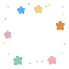 colorful tiny flower with sprinkle frame , background decoration.