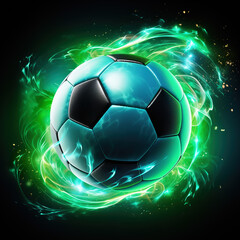 Soccer ball with stunning glowing effect illustration
