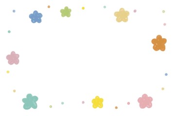 colorful tiny flower with sprinkle frame , background decoration.