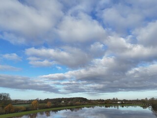 aerial view of extreme flooding from the River Derwent Breaching its banks North Yorkshire 2024