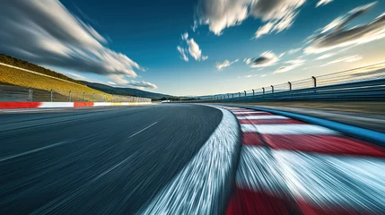 Fototapete Rund Speed tracking shot of racetrack © Elaine