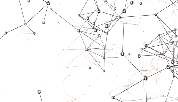 Abstract digital connection dots and lines. Technology background. Network connection structure. Plexus effect. 3d