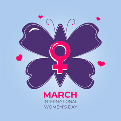 International womens day 8 March vector greeting card poster banner background design