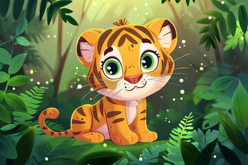 Obraz na płótnie Canvas cute tiger