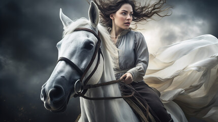 Obraz premium woman_riding_on_the_horse