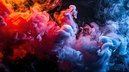 Colorful cloud of smoke of vape on a black background. Background from the smoke of vape