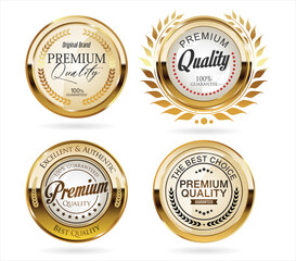 Premium quality golden labels retro vintage design collection  