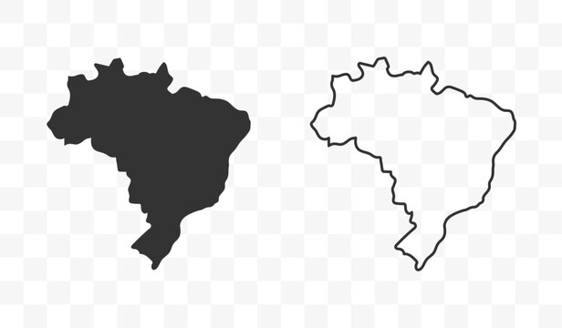 Brazil Outline Map National Borders Country Shape Stock Vector -  Illustration of doodle, america: 181478632