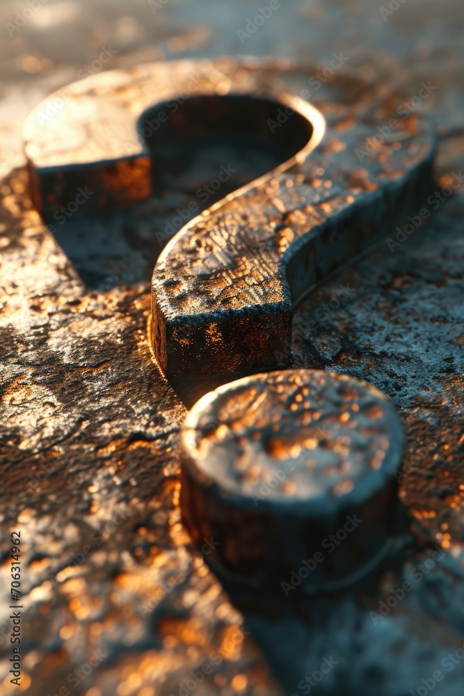 Poster A detailed close-up of a metal object placed on a surface. This versatile image can be used in various contexts