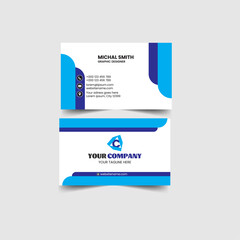 Blue color corporate business card template