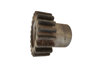 Old and rusty machine gear isolated on transparent background