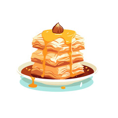 baklava hand drawn illustration pastry element