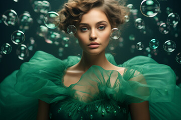 Creative graphics generative ai collage illustration of stunning gorgeous person in elegant outfit celebrate vip party