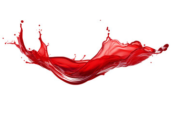 Liquid Paint Transparent red splash on white background Generative AI