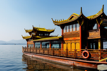 Fototapeta premium boat of Chinese ancient style