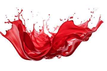 Liquid Paint Transparent red splash on white background Generative AI