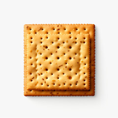 top view photography of a cracker isolated on a transparent background created with Generative Ai
