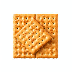 top view photography of a cracker isolated on a transparent background created with Generative Ai