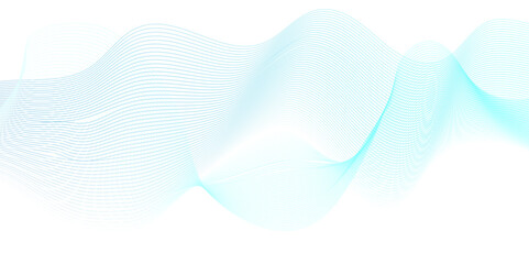Fototapeta premium Abstract blend blue wave line science and technology futuristic blue waves curve lines banner background design. Vector illustration. Modern music, template abstract design flowing particles wave.