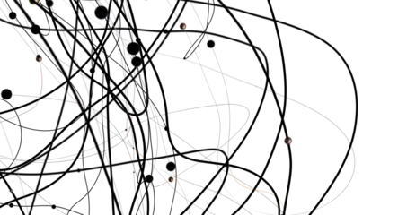 Futuristic geometric double data flow background with connecting dots and lines. Abstract digital