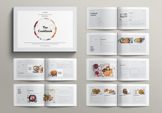 Recipe Book Layout Design Cookbook Template Landscape