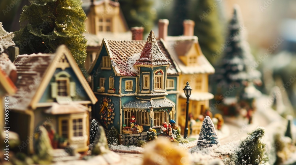 Poster A small-scale model of a house featuring an abundance of windows. Ideal for architectural designs and home improvement projects