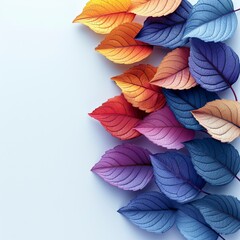 Creative Layout Colorful Riskus Leaves, White Background, Illustrations Images