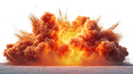 Explosion fire and flames isolated on white, transparent, PNG