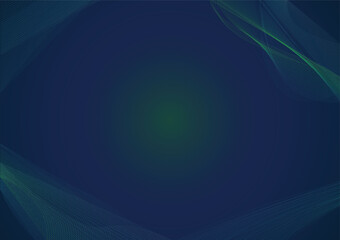 Abstract green futuristic fluid on blue background with flow. Vector Illustration