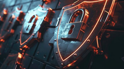 A detailed close-up shot of a lock attached to a wall. This versatile image can be used to represent security, protection, or access control in various contexts