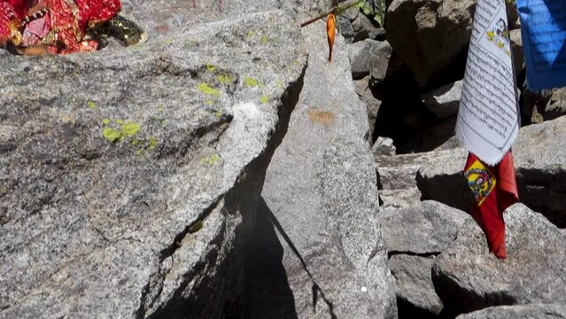 Parvati Kund, a sacred site on the Hindu pilgrimage to Kinner Kailash Yatra in Himachal Pradesh