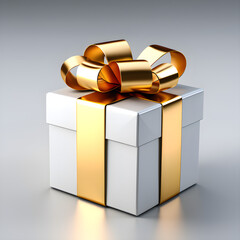 Gift box with gold ribbon gift holiday christmas valentine