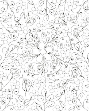 Cute hand drawn colorful artistic flowers print. Modern botanical pattern. Fashionable template for design. Cartoon style. Abstract hand drawn flower art seamless pattern illustration.