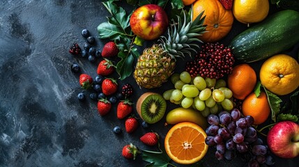 fruits and berries and vegetables