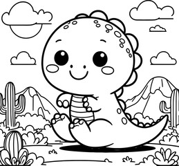 dinosaur theme children's coloring pages