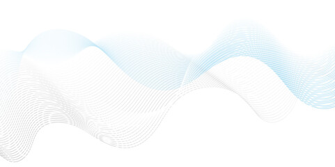 Abstract blend blue wave line science and technology futuristic blue waves curve lines banner background design. Vector illustration. Modern music, template abstract design flowing particles wave.