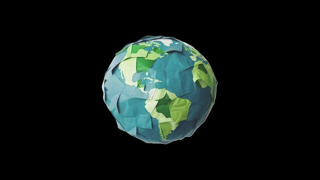 earth paper collage animation, cut out crumpled paper, montage motion Graphics