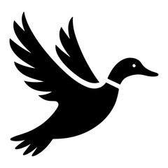 Fototapeta premium minimal flying duck vector silhouette, black color silhouette