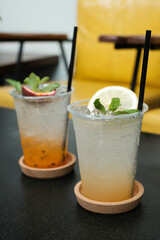 refreshing beverage on the table