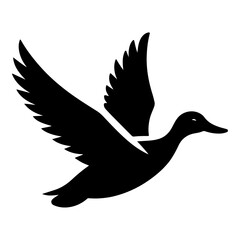 Fototapeta premium minimal flying duck vector silhouette, black color silhouette