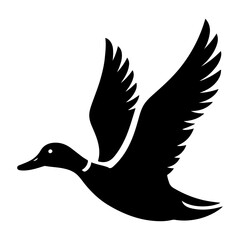 Obraz premium minimal flying duck vector silhouette, black color silhouette
