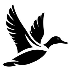 Obraz premium minimal flying duck vector silhouette, black color silhouette