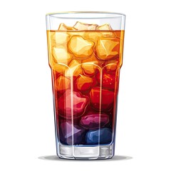 Layered Cocktails Colors American Flag, White Background, Illustrations Images