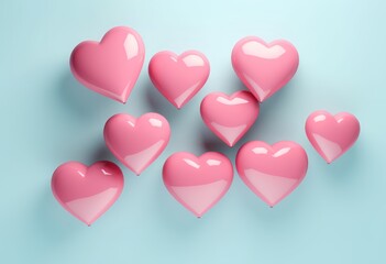 happy valentine's day greeting card with hearts