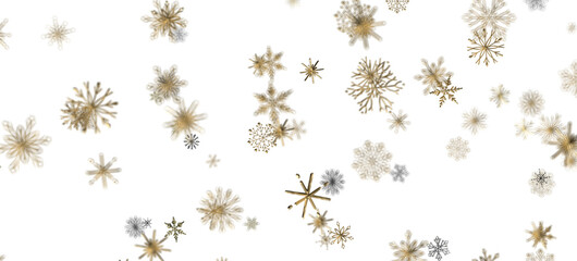 Snowflake Cascade: Mesmerizing 3D Illustration Depicting Descending Christmas Snowflakes