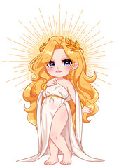Love Goddess Venus Aphrodite Cute Cartoon