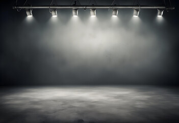 Empty space of Studio dark room concrete floor grunge texture