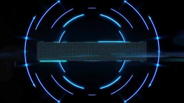 modern scifi tech headline template background for title or logo. Long rectangle with optical flare opener