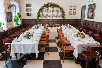 Beautiful banquet hall in the restaurant